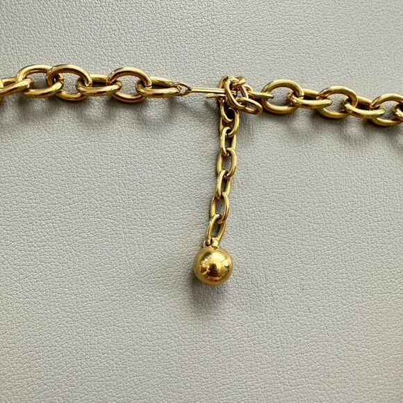 Vintage Gold tone Chain Link Geometric Modern Statement Necklace - Picture 3 of 3